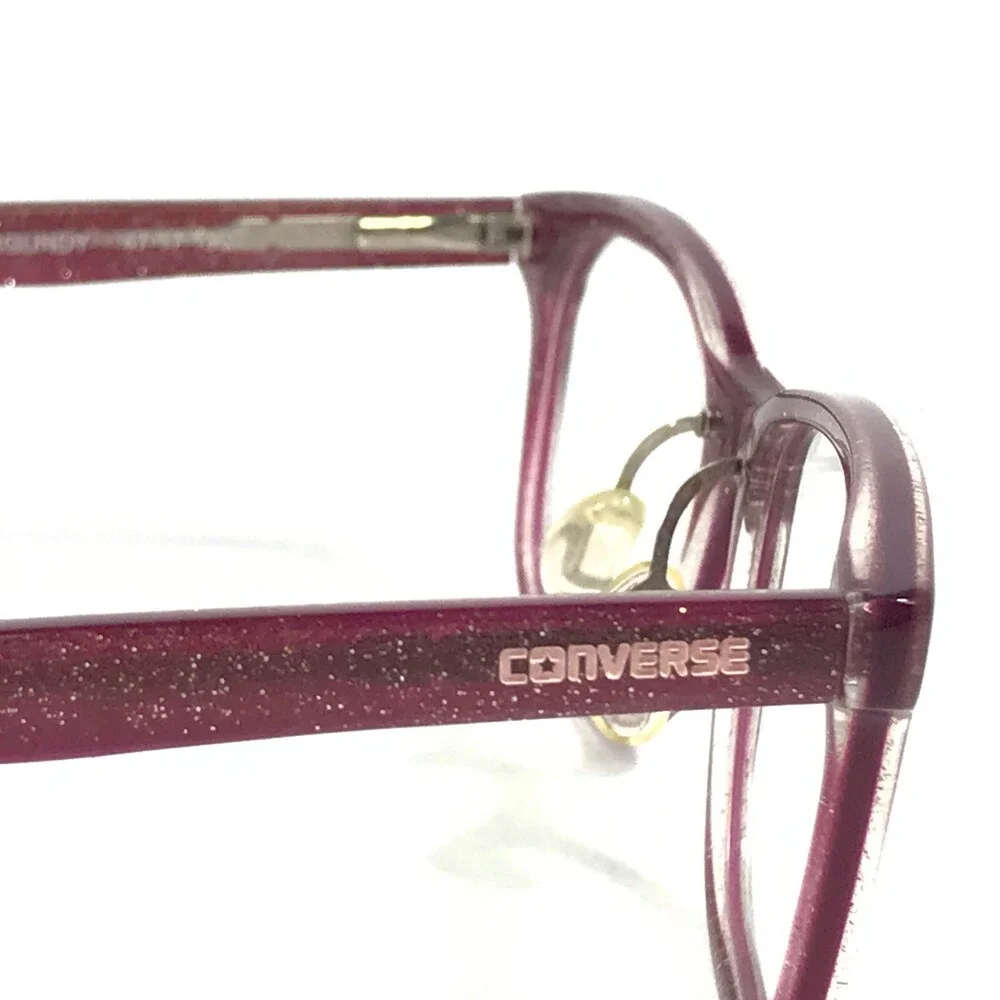 Converse Kids Eyeglasses Frames K402 BURGUNDY Purple Gold Glitter 47-17-130